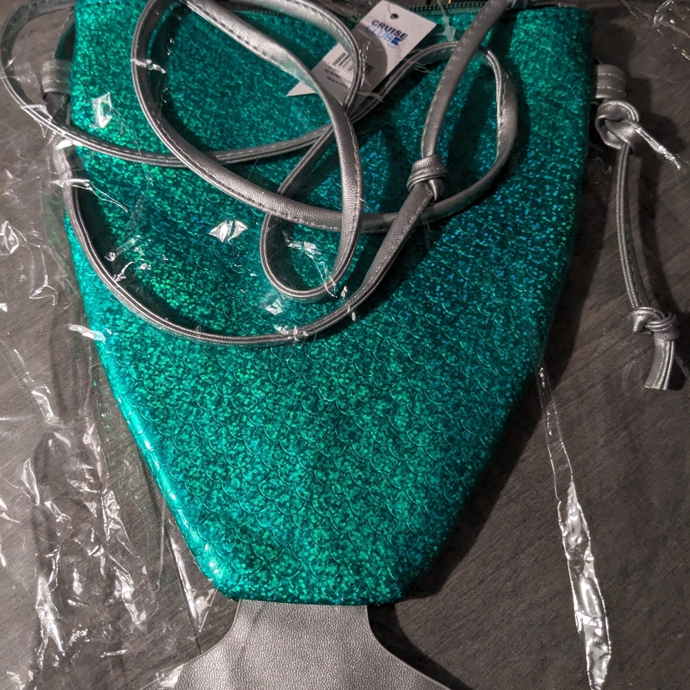 Girls mermaid tail crossbody bag purse